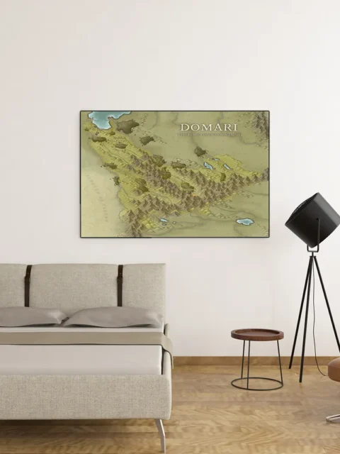 Detailed regional map of Domari illustrating passes and borders