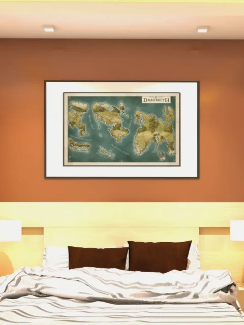 Large-scale fantasy map of Draumeth designed for global campaigns