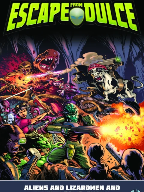 Escape From Dulce chaotic alien battle artwork