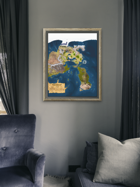 Continental routes and coastlines across Flanaess and Hepmonaland map