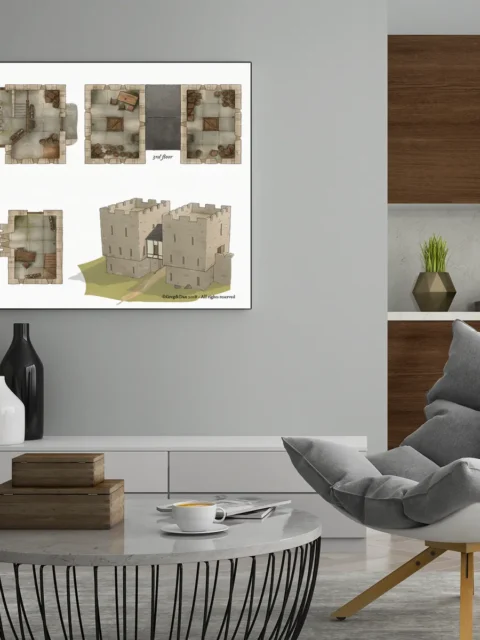 Modular fortified gate dungeon map designed for tactical encounters