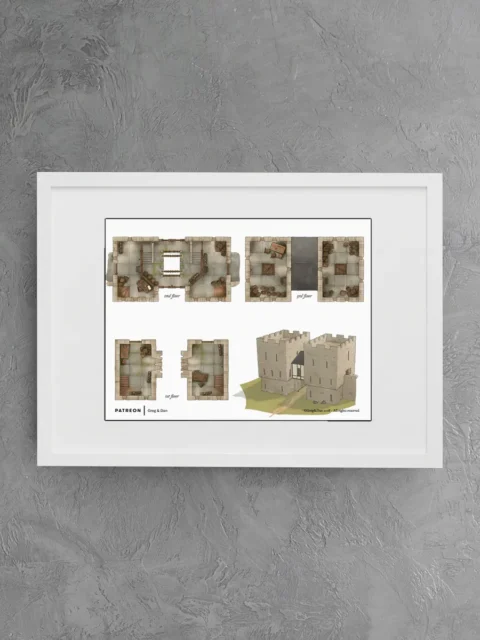 Second and third floor layouts of a fortified gate defensive structure