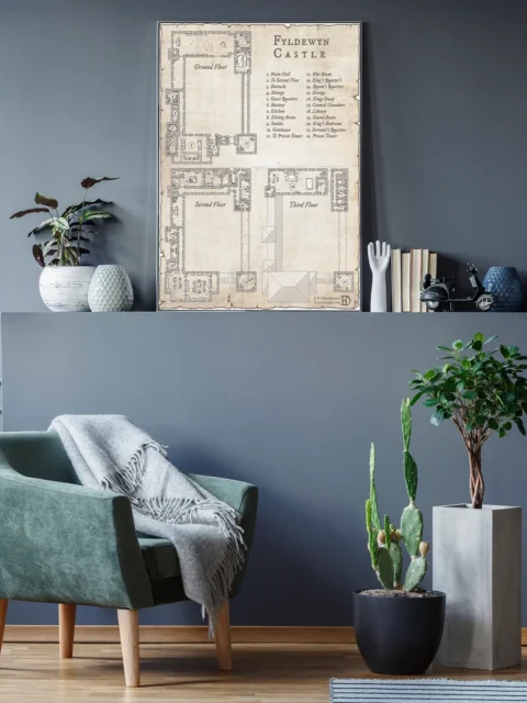 Fantasy castle dungeon map designed for tactical gameplay