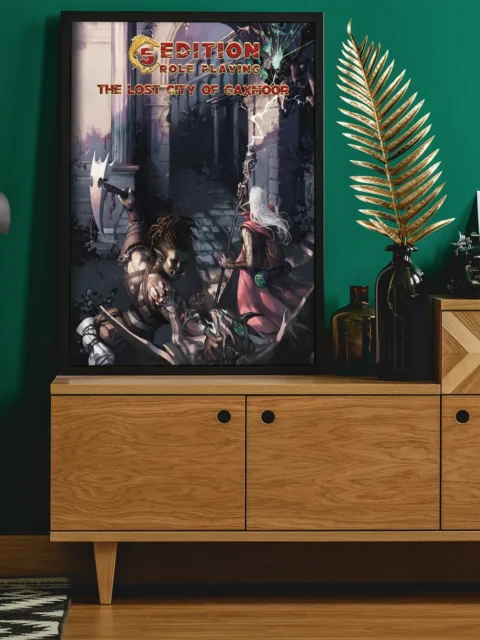 Dark fantasy cover with crumbling columns and lightning