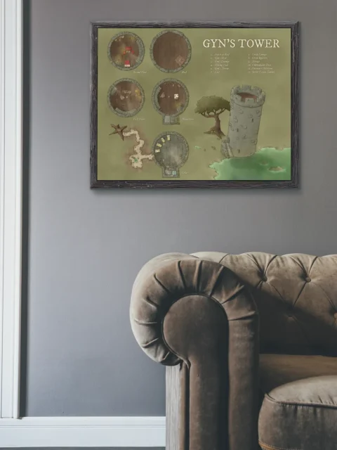 Cellar level of Gyn’s Tower with secret passages and storage