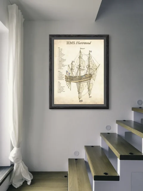 Detailed nautical ship illustration for fantasy worldbuilding