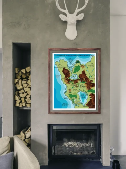 Detailed fantasy campaign map with regional names