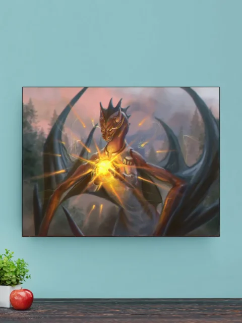 Warm light contrasting against shadowed wings