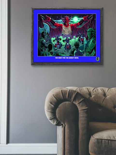 Horror fantasy monster hunt scene with motorcycles