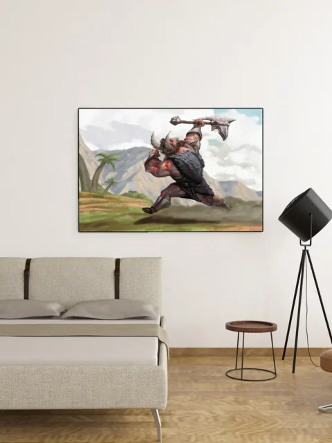 Tusked warrior sprinting across open ground