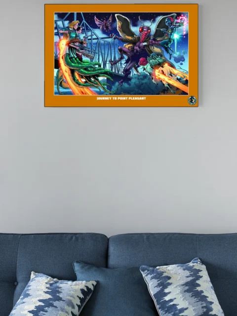 Cryptid battle scene inspired by Point Pleasant