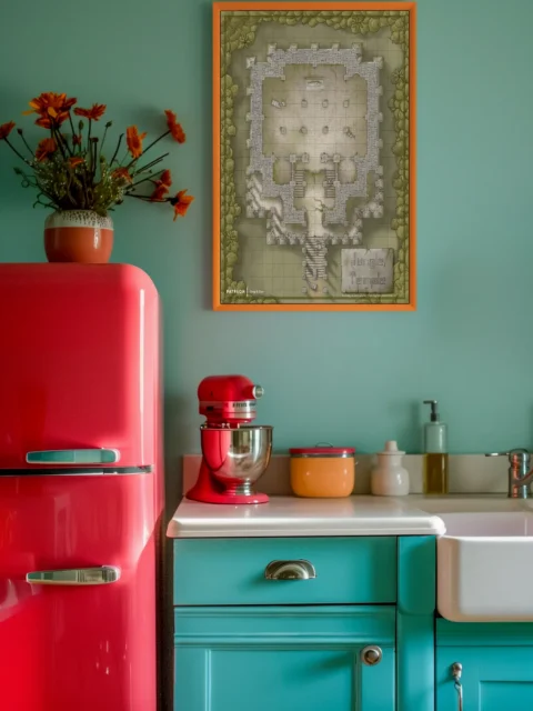 Fantasy ruin layout designed for tabletop encounters