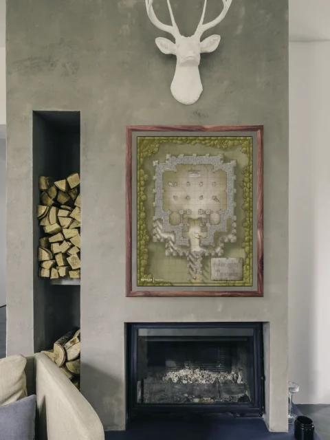 Overgrown temple map with fortified walls and platforms