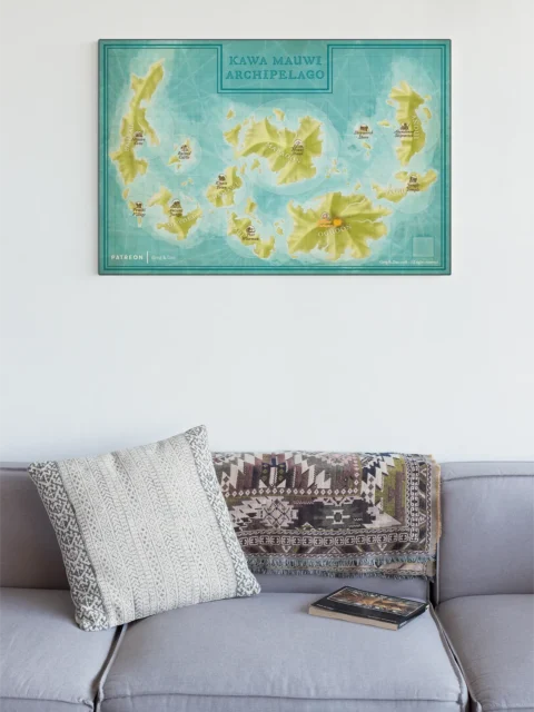 Detailed island map suitable for tabletop worldbuilding