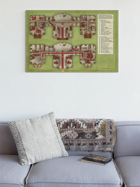 Architectural fantasy map of a city leader’s residence