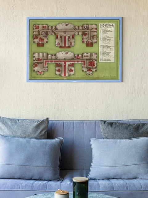 Civic mansion interior map showing administrative and residential rooms