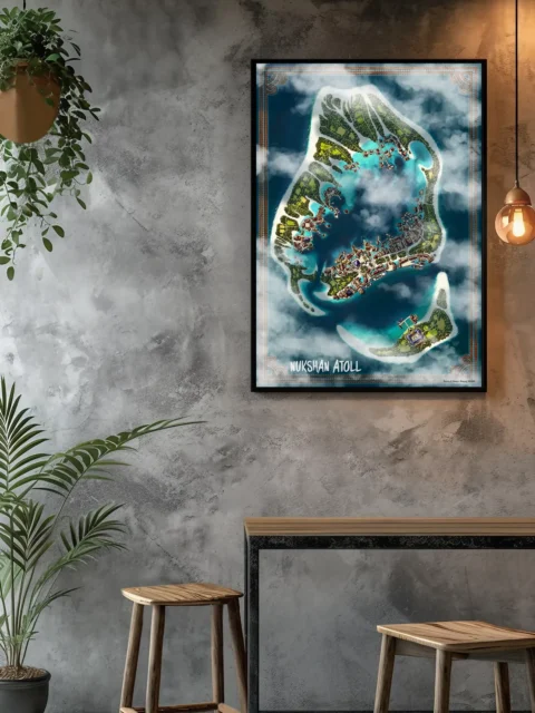 Top-down farming village with paths and hedgerows