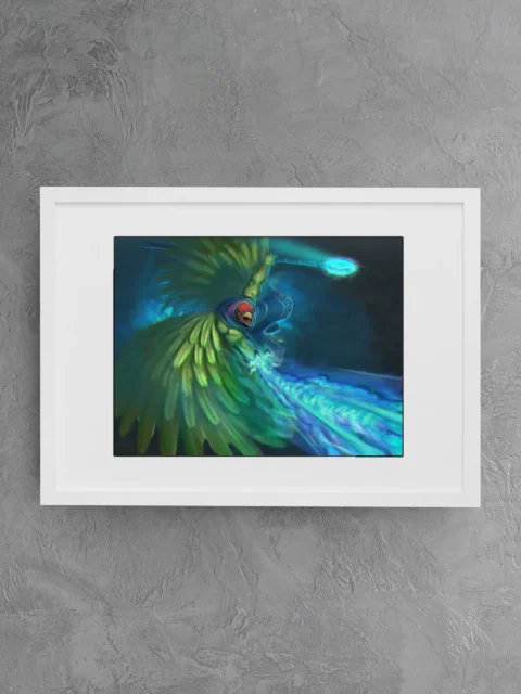 Radiant energy stream cutting forward from a spell focus