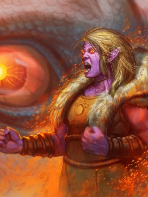 Primal Rage feral warrior artwork with screaming champion