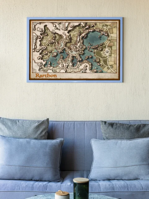 Top-down settlement built across water and land