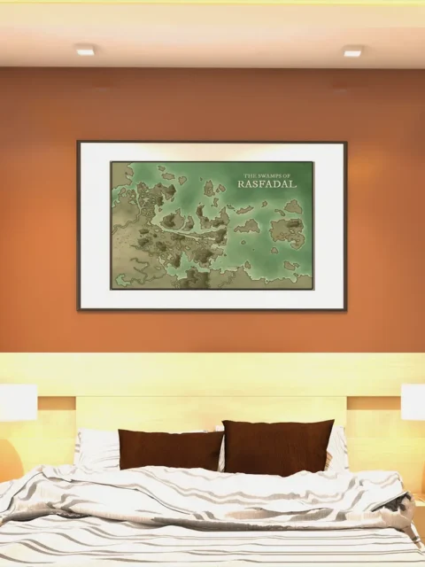 Detailed swamp region map designed for fantasy campaigns