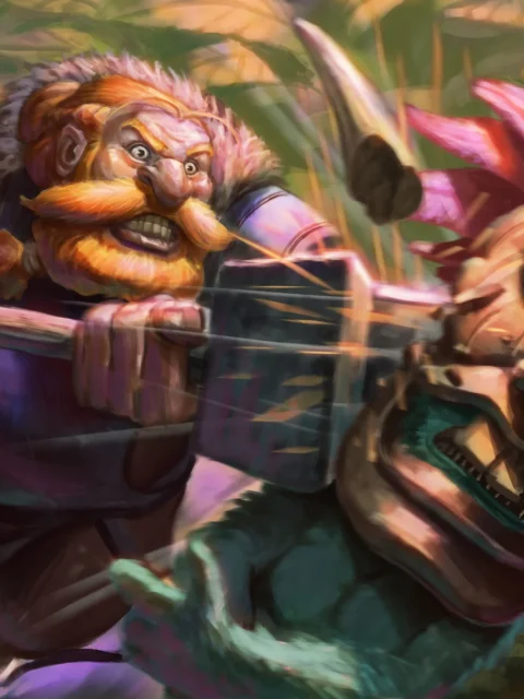 Stunning Blow dwarf warrior artwork showing hammer impact