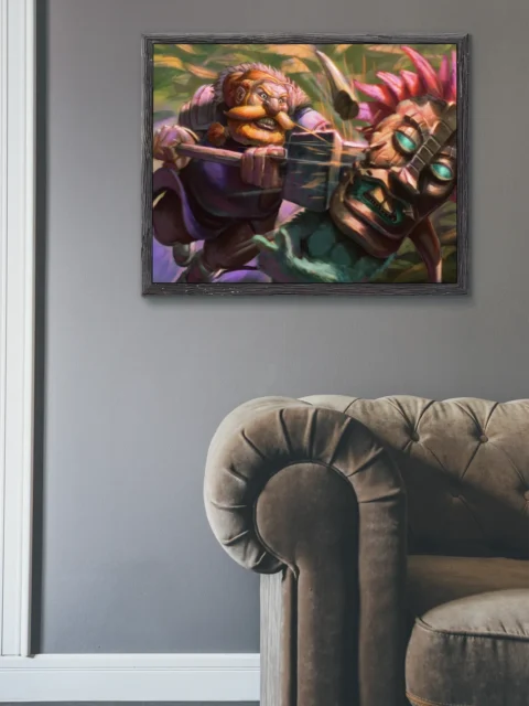 Close view of intense fantasy melee combat