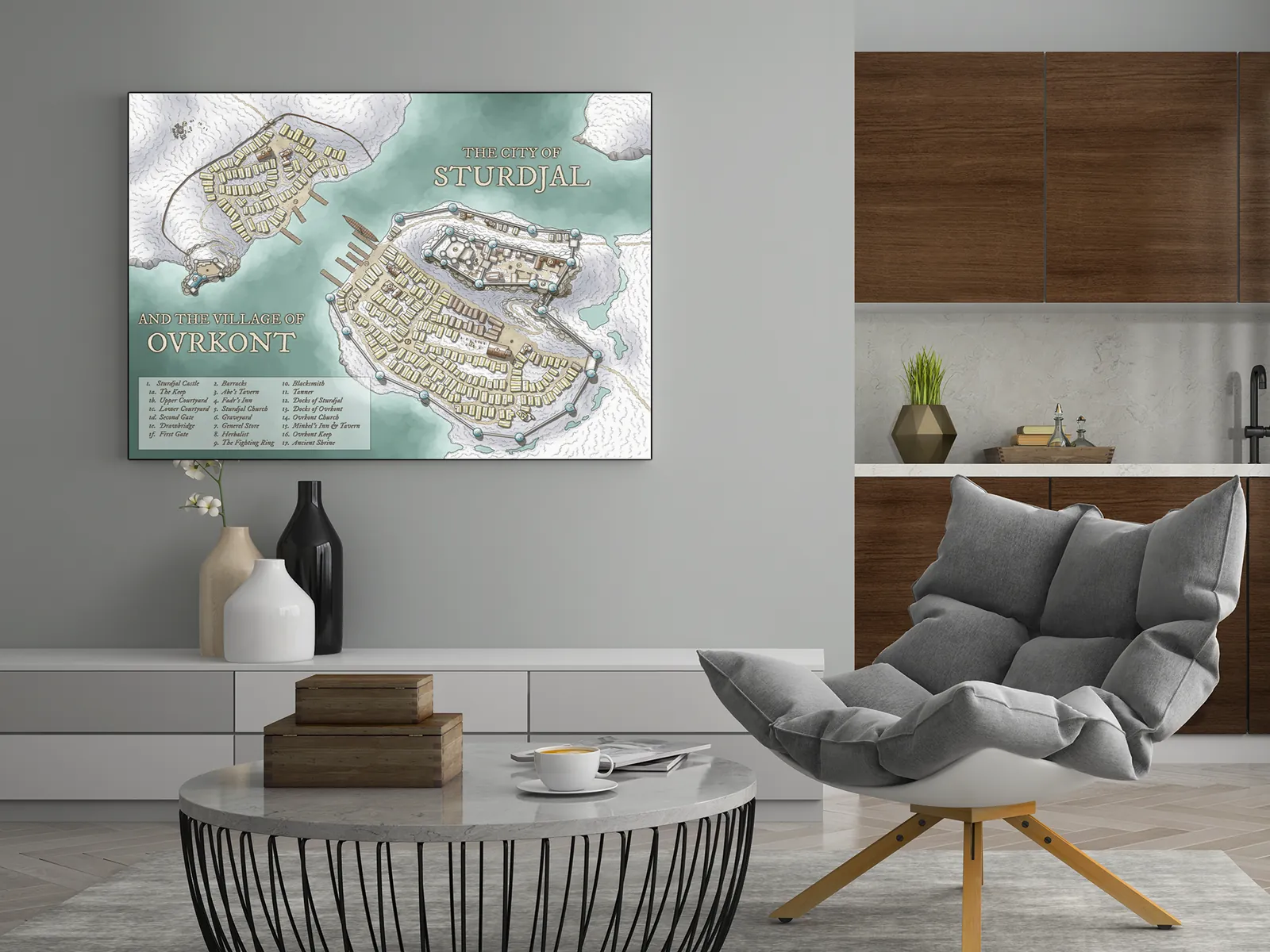 RPG city map designed for trade political and urban encounters