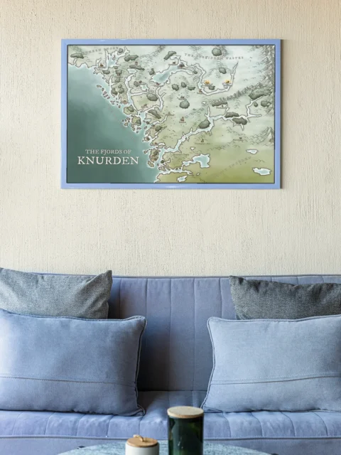 Detailed fantasy map of a northern coastal frontier