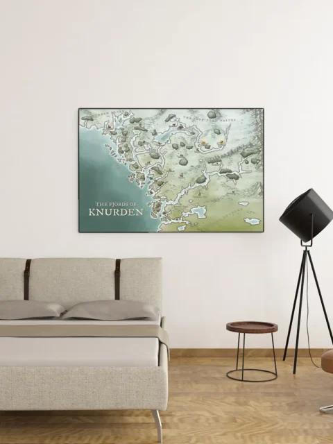 Top-down fjord map designed for exploration campaigns