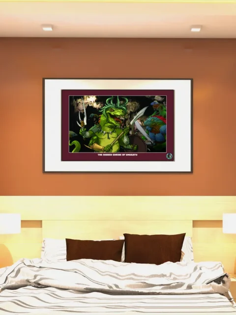 Reptilian humanoids performing ritual in cavern