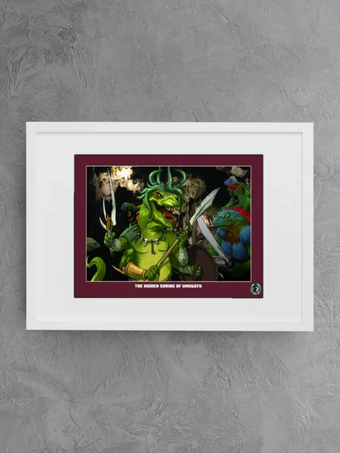 Creature faction scene with blades and shields