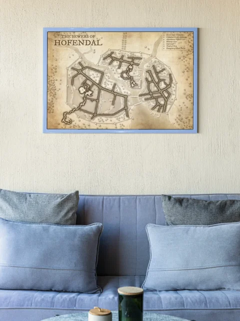 Detailed sewer system map beneath a medieval city