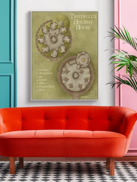 Interior fantasy building map designed for roleplay encounters