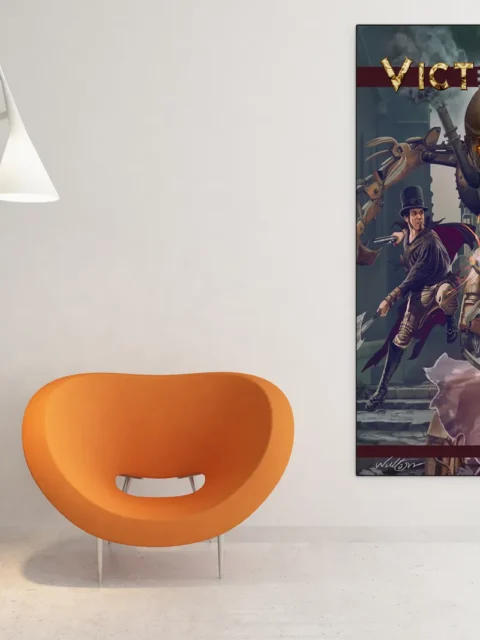 Action fantasy cover featuring mechanical enemy