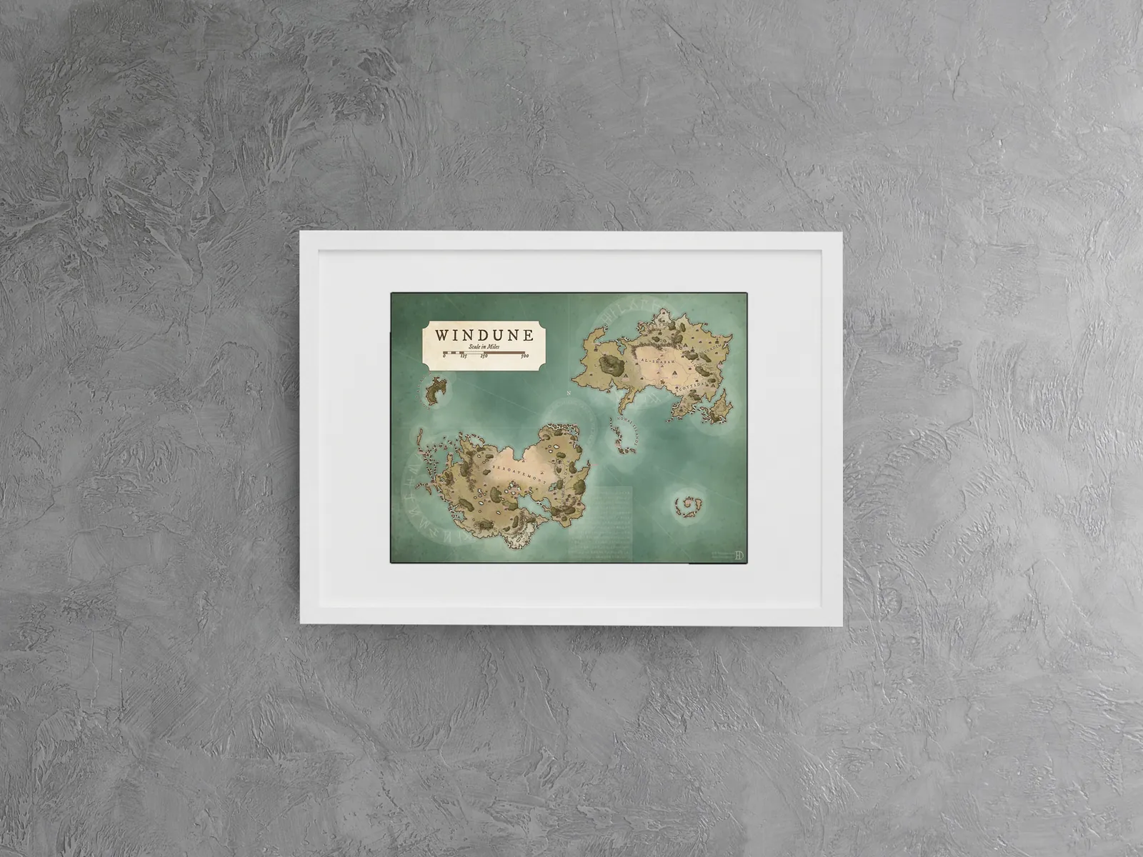 Global fantasy map featuring multiple landmasses