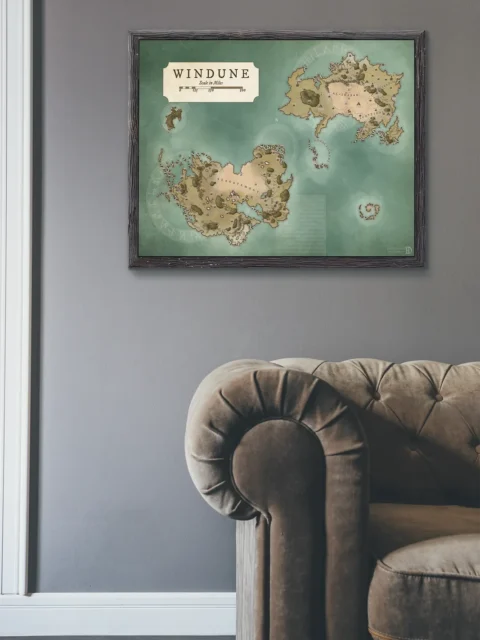 Large-scale world map designed for exploration campaigns