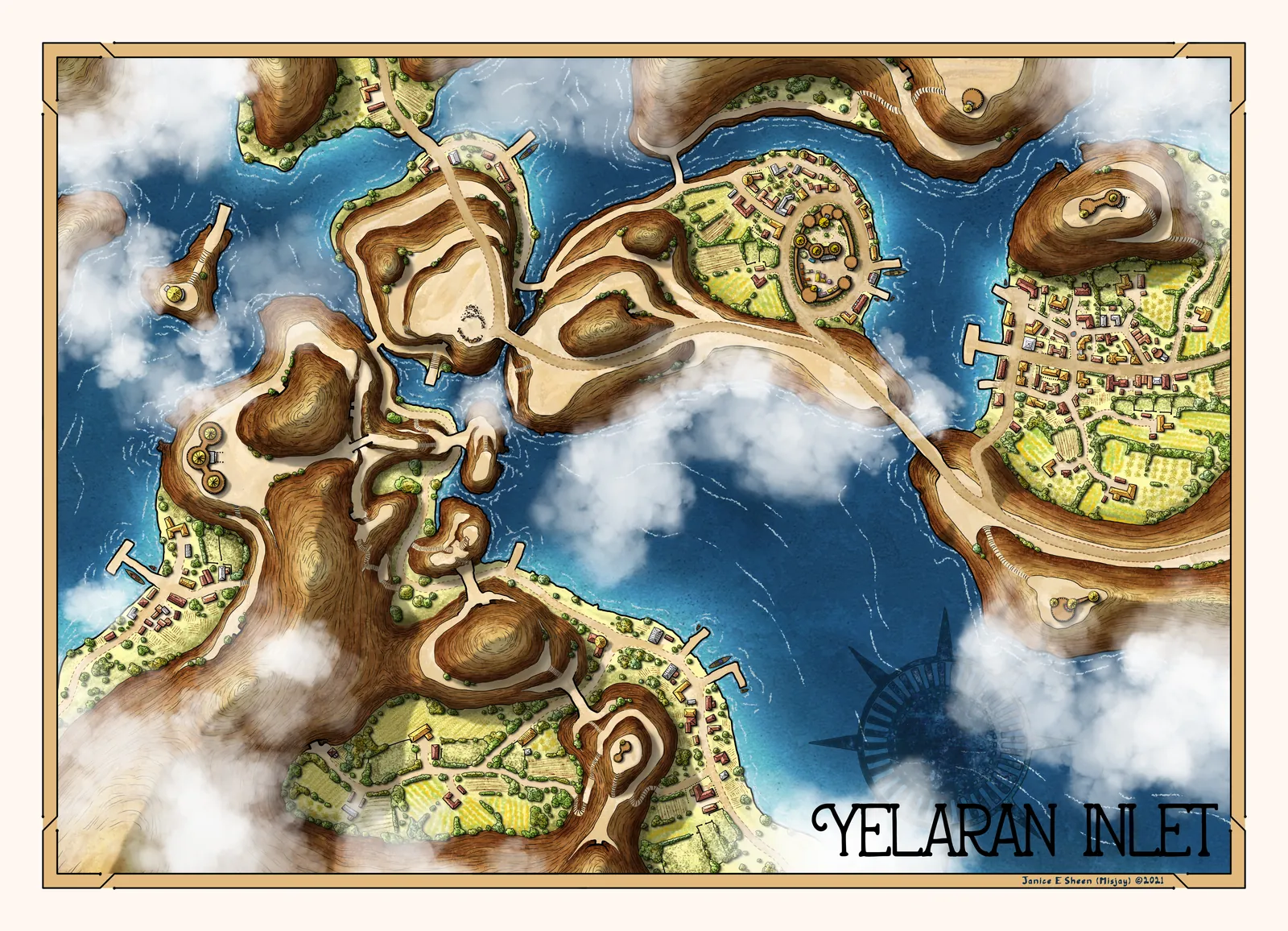 Yelaran Inlet coastal map showing bridges and waterways