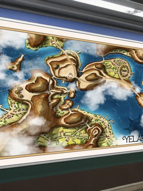 Overhead view of Yelaran Inlet coastal map and settlements