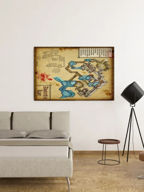 Aboleth Lair dungeon battle map canvas highlighting corridors