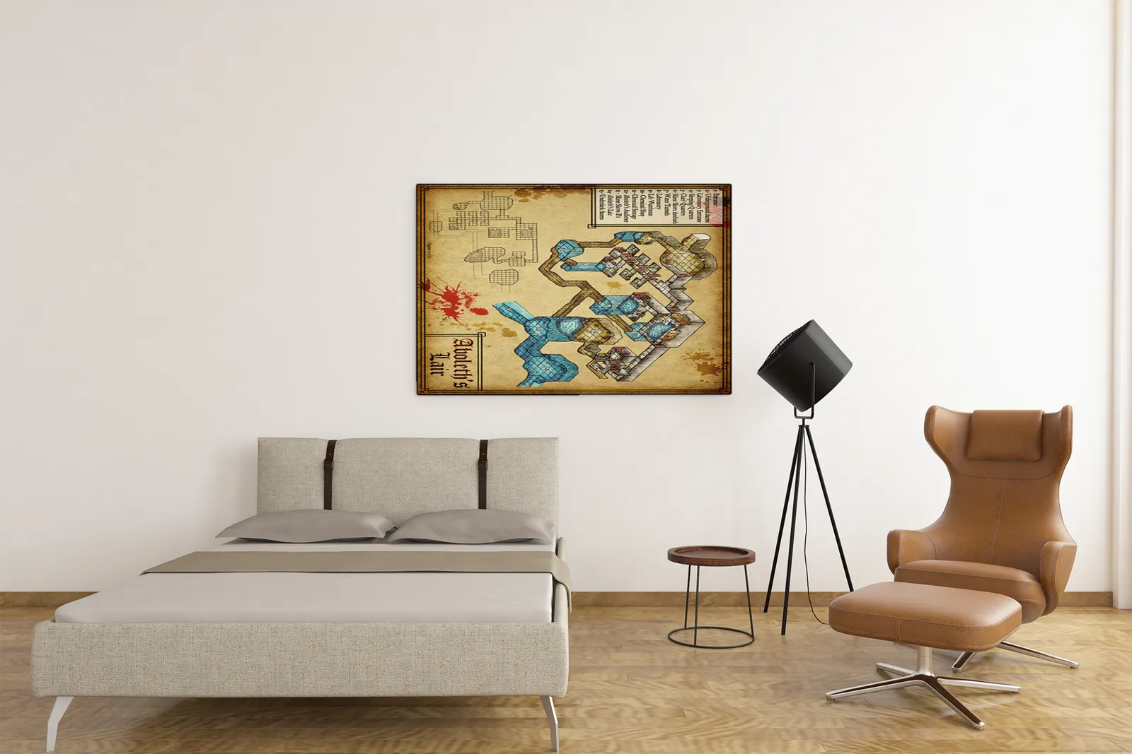 Aboleth Lair dungeon battle map canvas highlighting corridors