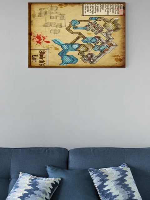 Overhead lair illustration with rooms and passages