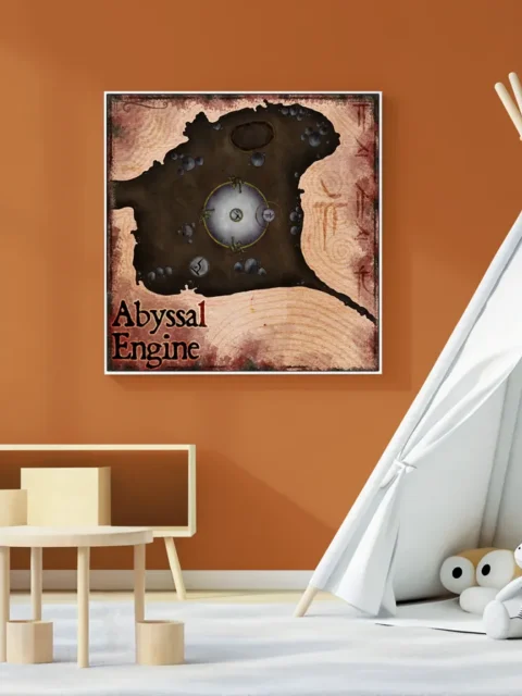 Abyssal Engine fantasy wall art depicting corrupted terrain