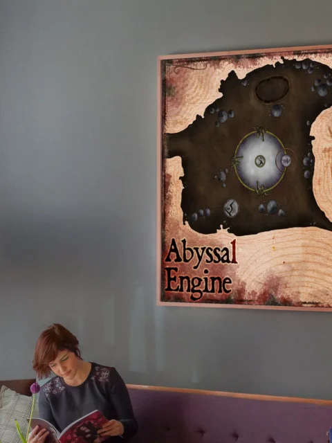 Top-down ritual site with arcane markings