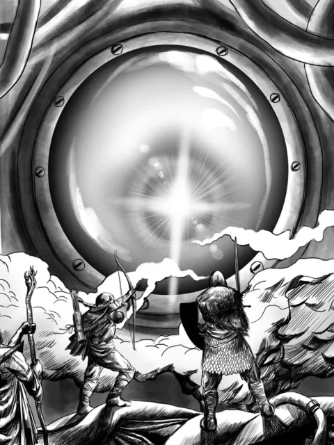 Ambush at the Great Eye arcane siege wall art