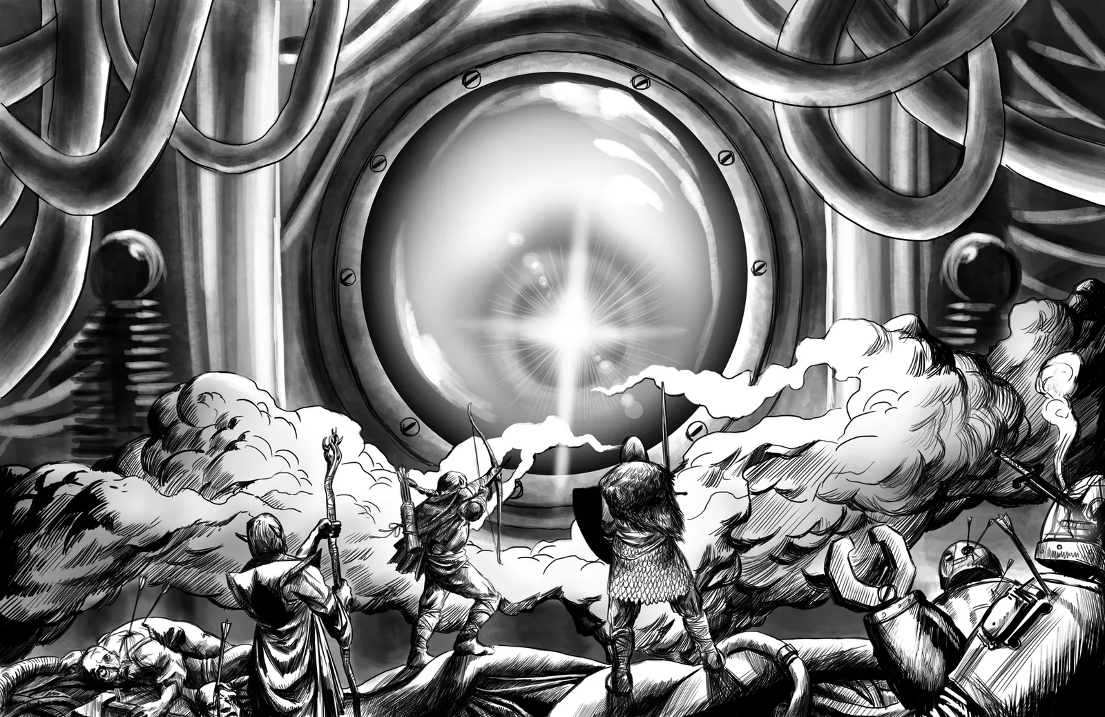 Ambush at the Great Eye arcane siege wall art