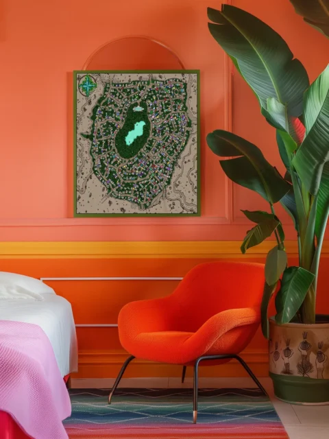 Hand drawn fantasy settlement layout