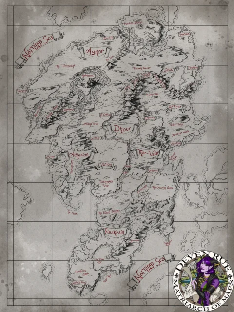 Ayon Map fantasy world canvas art overview