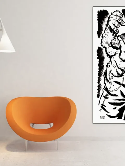 Roaring mutant with massive arms and clenched hands