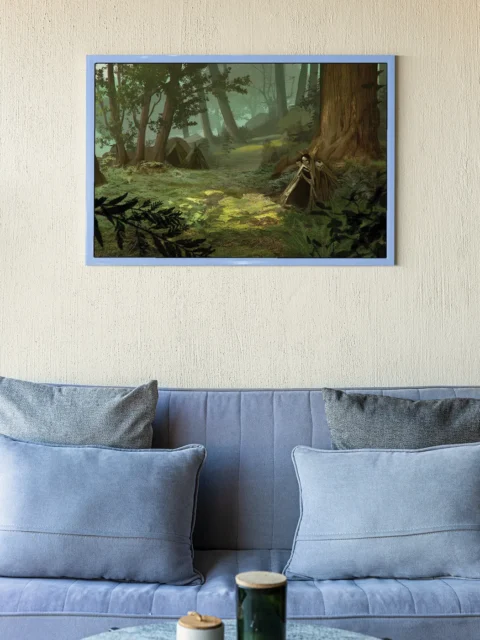 Bugbears fantasy illustration showing mossy path and trees